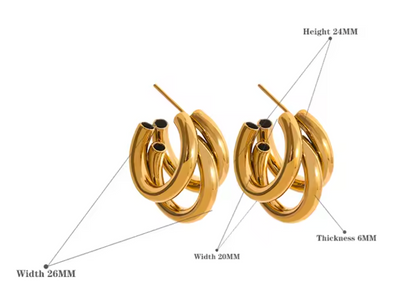 Elemental Tria hoops